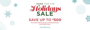 Home for the holidays sale banner | The Carpet Stop