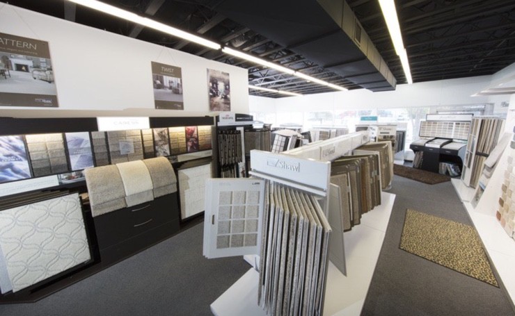 Variety of flooring products in showroom | The Carpet Stop