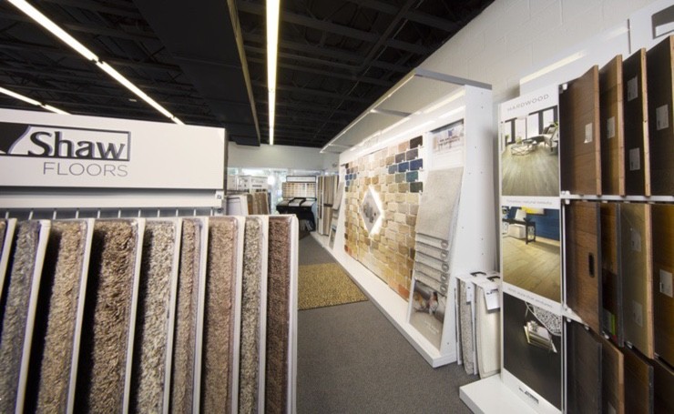Variety of flooring products in showroom | The Carpet Stop